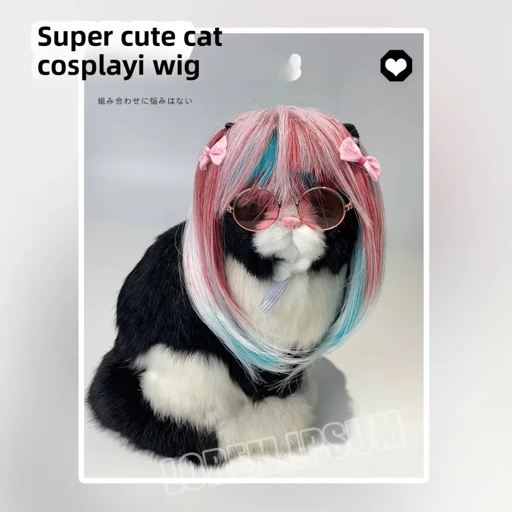 Fantasy Long Hair Wig Cosplay Accessory for Cats