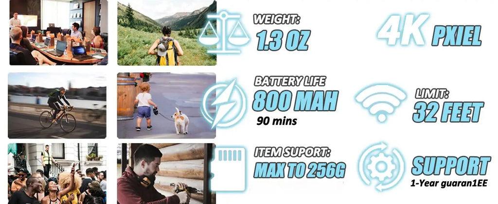 4K Ultra-Compact WiFi Action Camera - Thumb-Sized Wireless Recording Device for Pet Monitoring & Family Adventures