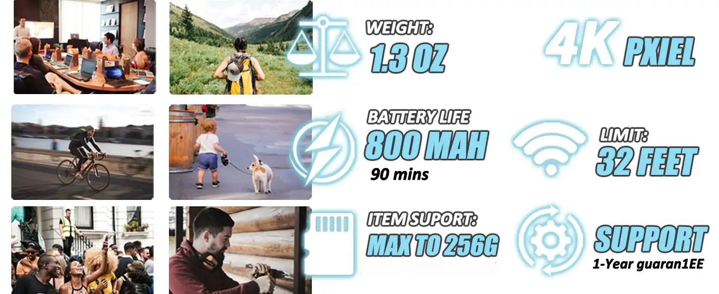 4K Ultra-Compact WiFi Action Camera - Thumb-Sized Wireless Recording Device for Pet Monitoring & Family Adventures