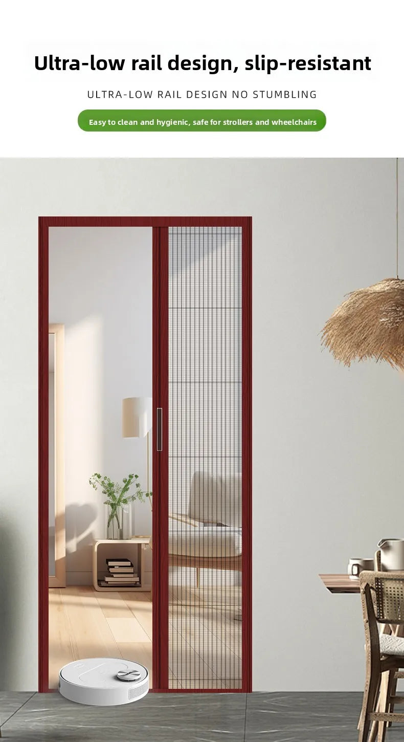 Cat-Safe Retractable Screen Door - Keep Cats In & Insects Out, No-Drill Mesh Barrier, Aluminium Frame for Fresh Air Without Escape Risks