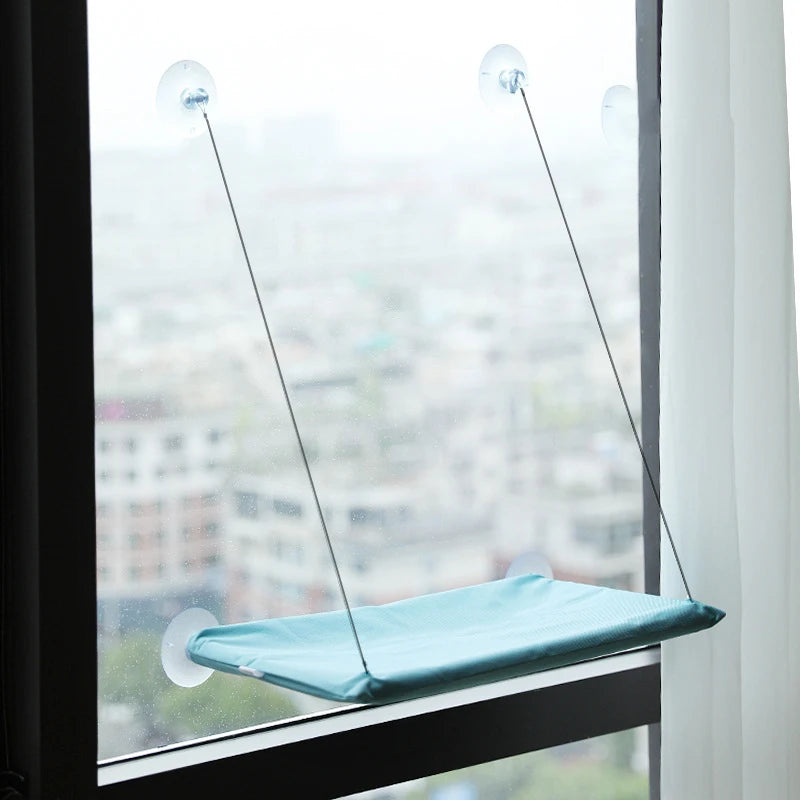 Window Cat Hammock - Suction Cup Mounted Bed with City Views & 20kg Weight Capacity