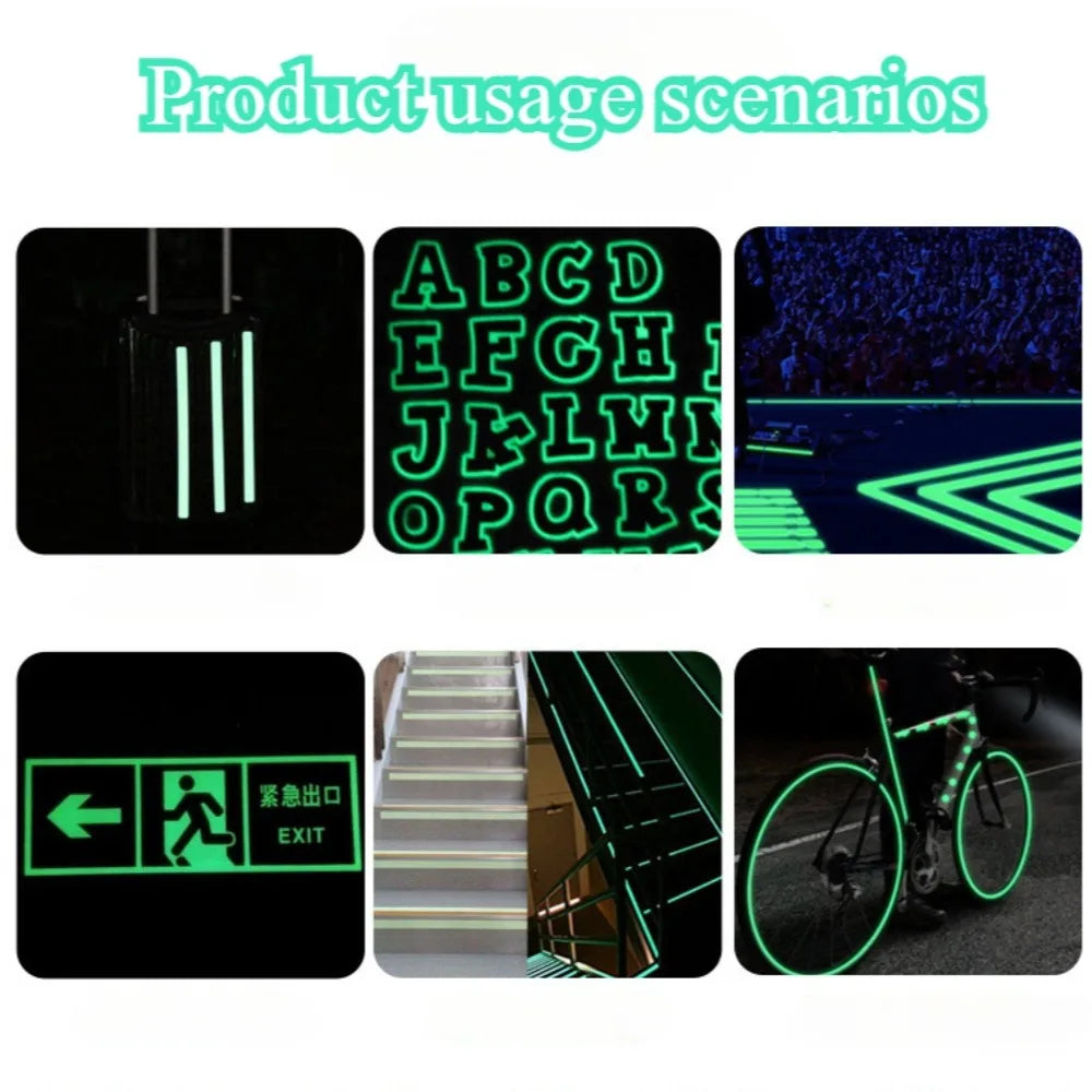 Glow-in-the-Dark Safety Tape for Cats - Luminous Anti-Slip Stair Markers & Home Warning Strips