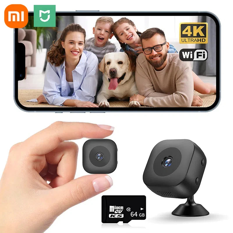 Xiaomi Mini 4K HD WiFi Security Camera - Wireless Home Monitoring with Night Vision and Motion Detection