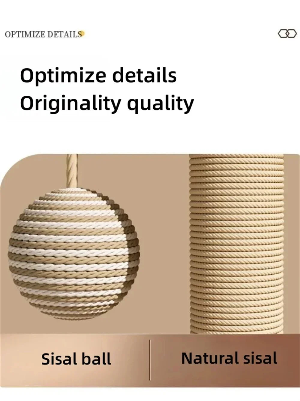 Natural Sisal Cat Scratching Post with Interactive Toy - Multi-Level Wooden Cat Furniture
