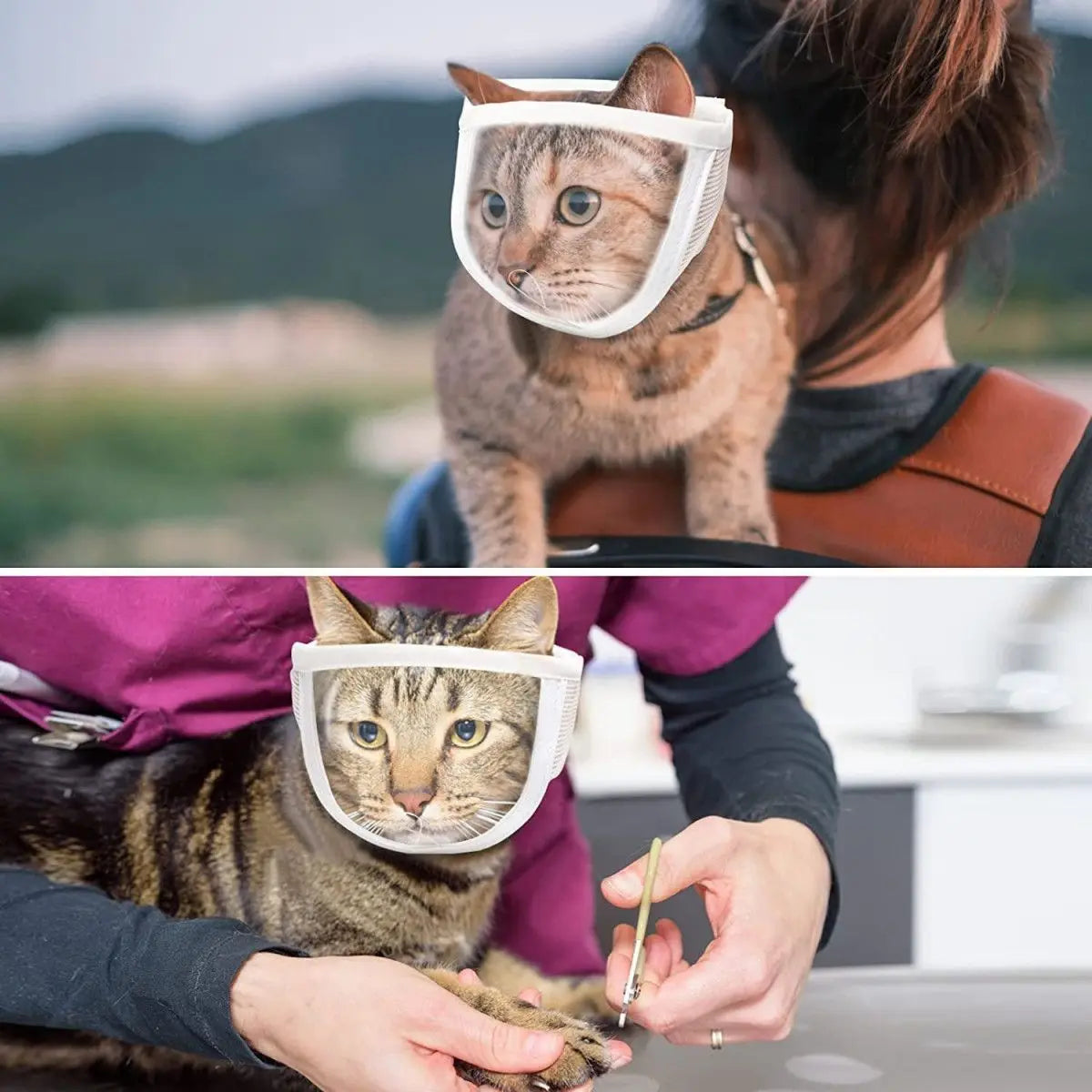 Cat Grooming Muzzle - Transparent Breathable Anti-Bite Mask for Grooming & Veterinary Care