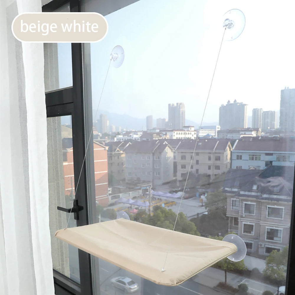 Window Cat Hammock - Suction Cup Mounted Bed with City Views & 20kg Weight Capacity