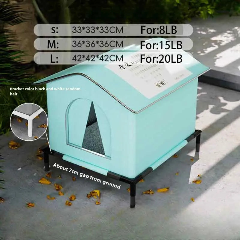 Waterproof Outdoor Cat House - Insulated Shelter with Foldable Washable Plush Bed for Cats