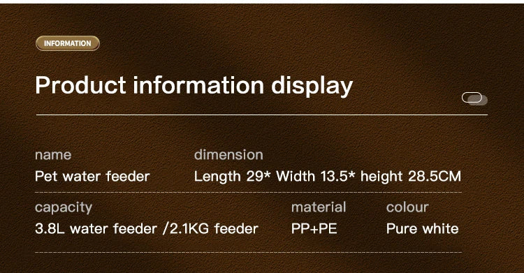 Gravity Cat Feeder and Water Dispenser Set - Automatic Food and Water Bowl with 3.8L Storage for Cats