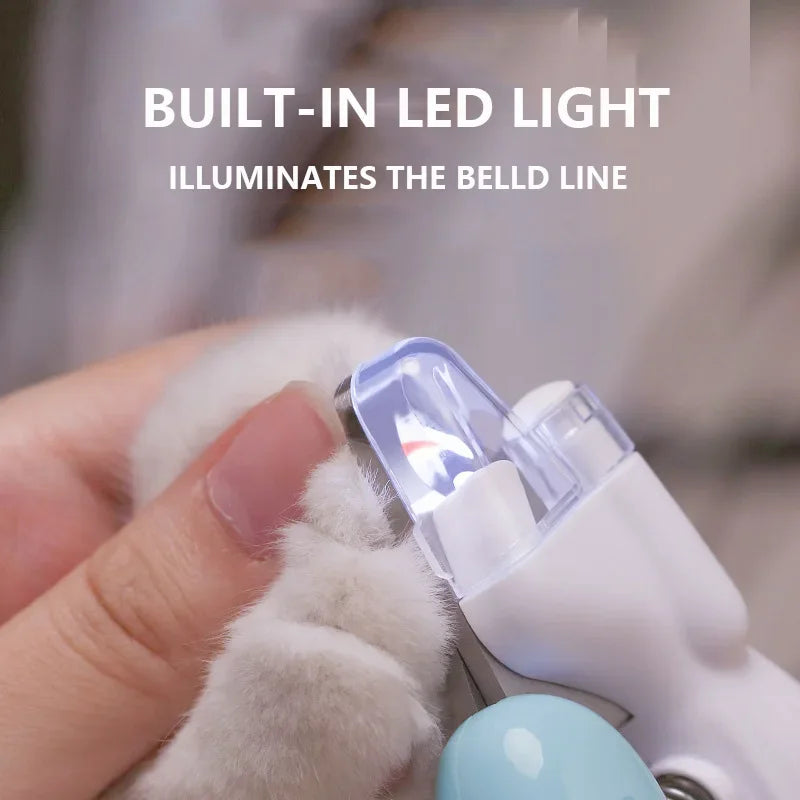 LED Pet Nail Clippers - Professional Illuminated Grooming Scissors for Cats & Small Pets
