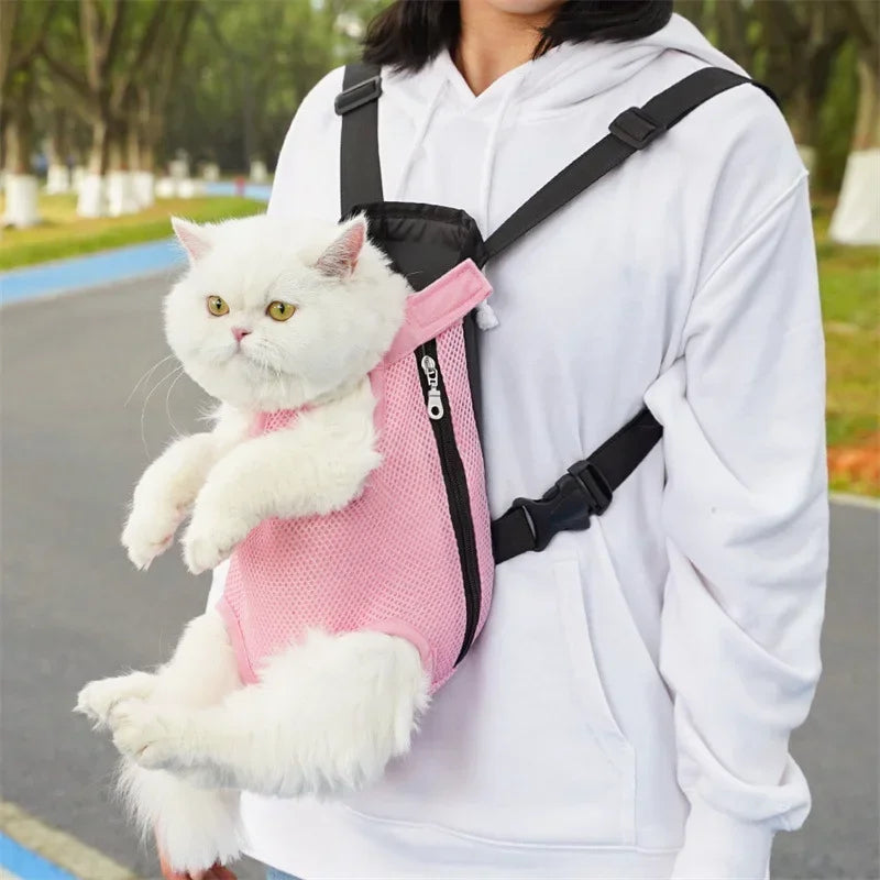 Cat Carrier Backpack - Breathable Front & Back Pet Rucksack for Outdoor Travel and Adventures