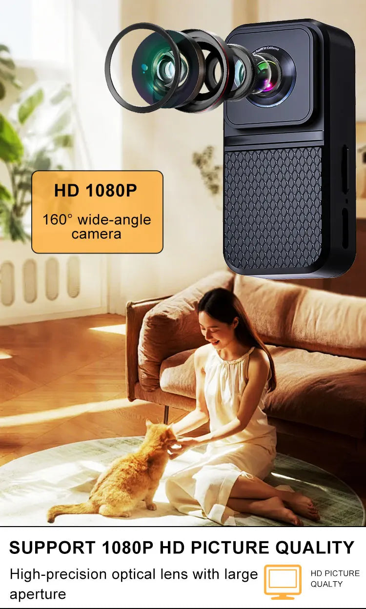 HD Pet Collar Camera - 1080P Wearable Video Recorder for Cats & Dogs with 170° Wide Angle Lens