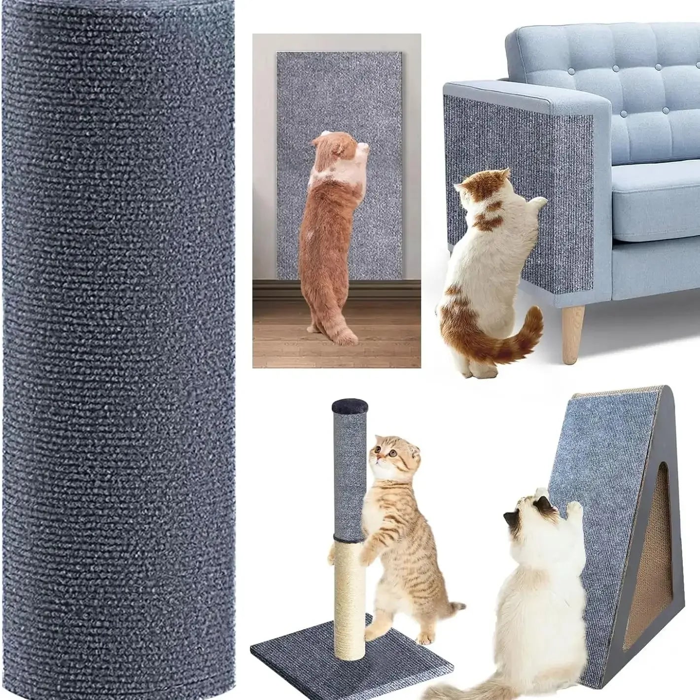 Self-Adhesive Cat Scratching Mat - Trimmable Furniture Protector for Sofas, Walls & Corners