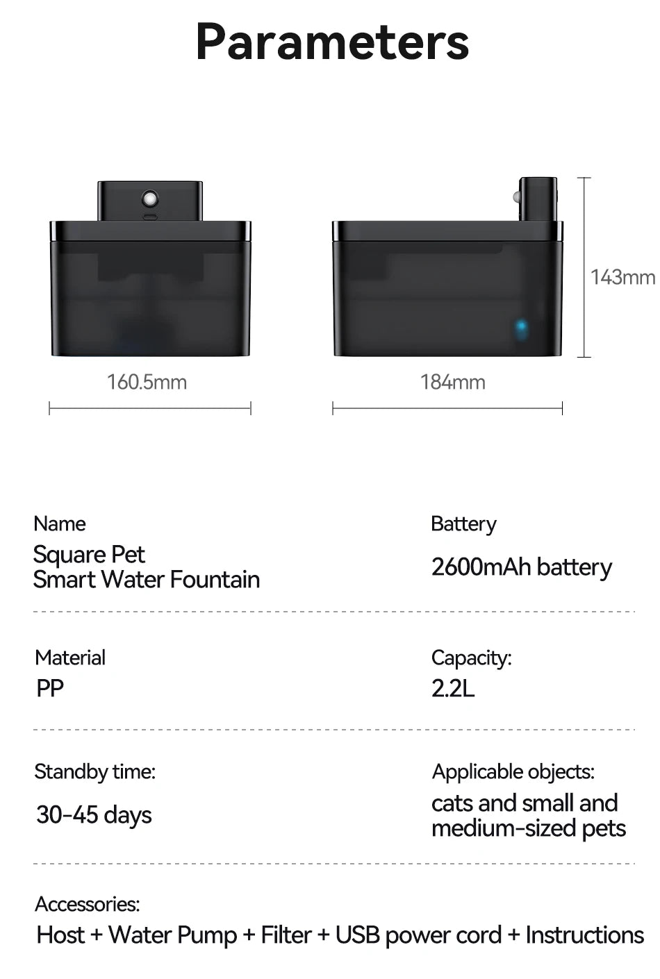 ROJECO Wireless Automatic Cat Water Fountain with Infrared Sensor