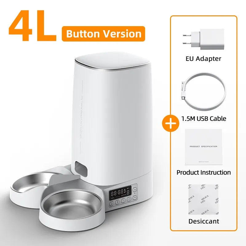 ROJECO 4L Automatic Cat Feeder with WiFi Remote Control - Smart Pet Food Dispenser for Cats