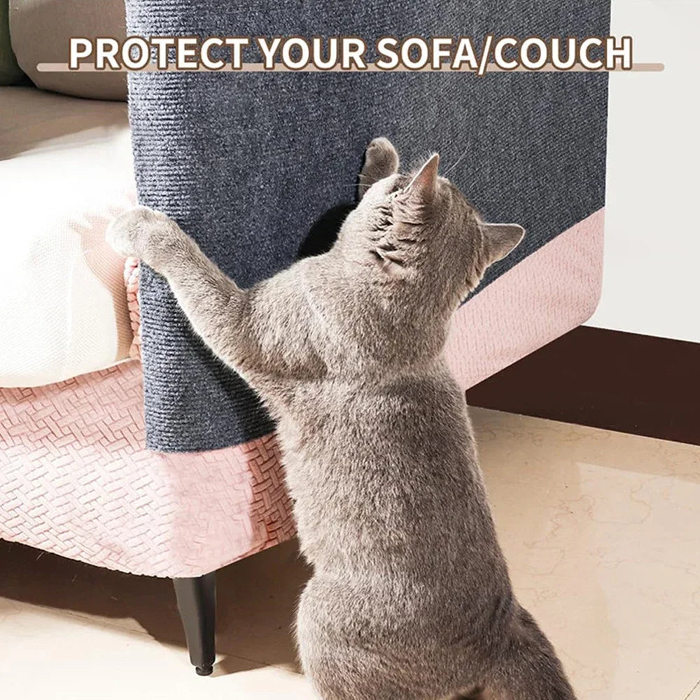 Self-Adhesive Cat Scratching Mat - Furniture Protection & Climbing Surface for Cat Trees