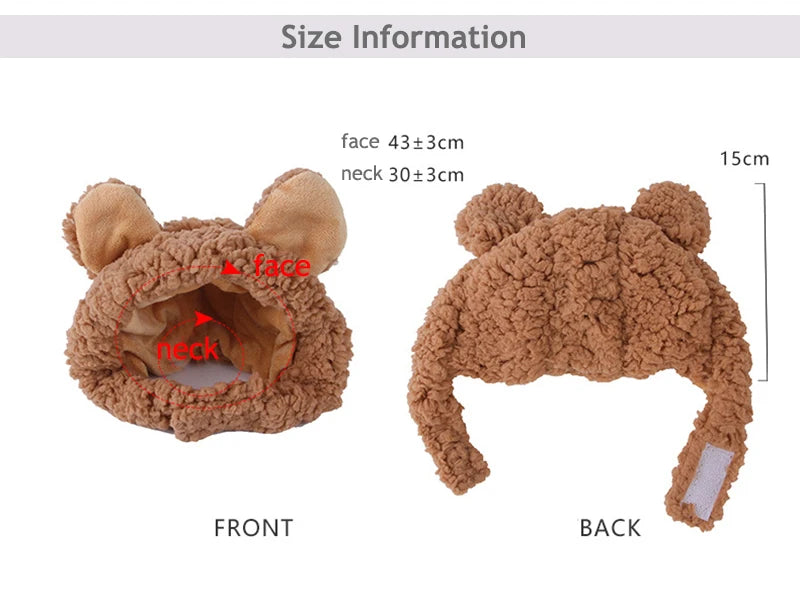 Adorable Bear-Shaped Winter Hat for Cats – Cosy Costume Accessory