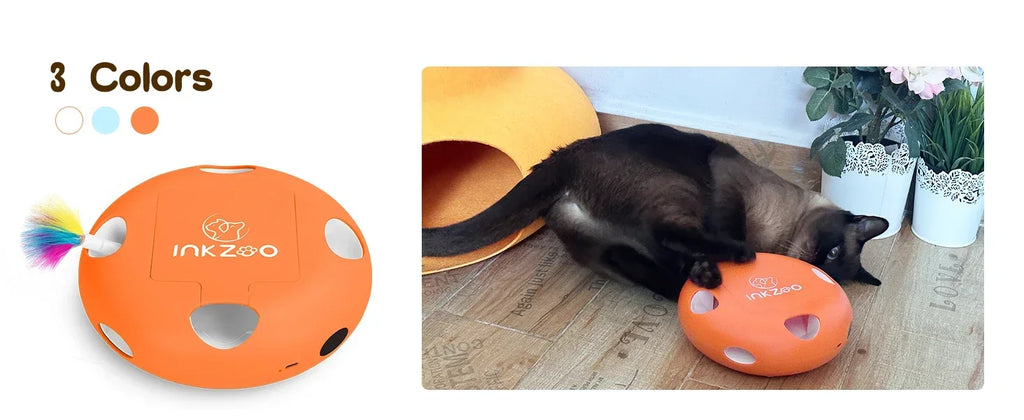 Interactive Whack-a-Mole Cat Toy - 7 Hole Automatic Feather Game for Indoor Cats