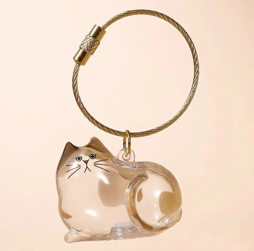 Cat Fur Keepsake Keyring - Transparent Pet Hair Storage Bottle Memorial Gift (Pack of 1/6)