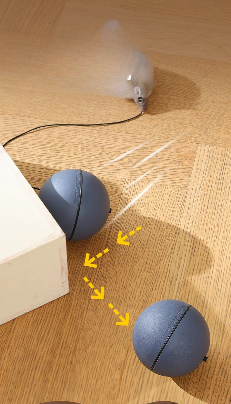 Interactive Self-Rolling Cat Ball Toy with Motion Sensor - Automatic Smart Ball for Indoor Cats and Kittens