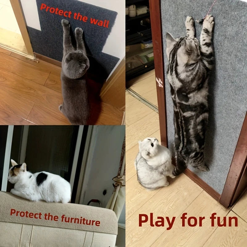 Self-Adhesive Cat Scratching Mat - Wall-Mounted Furniture Protector with Easy Installation