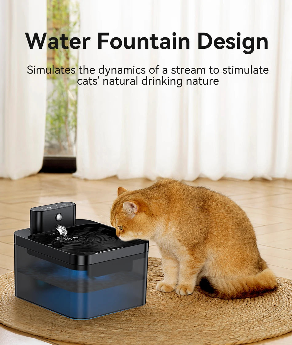 ROJECO Wireless Automatic Cat Water Fountain with Infrared Sensor