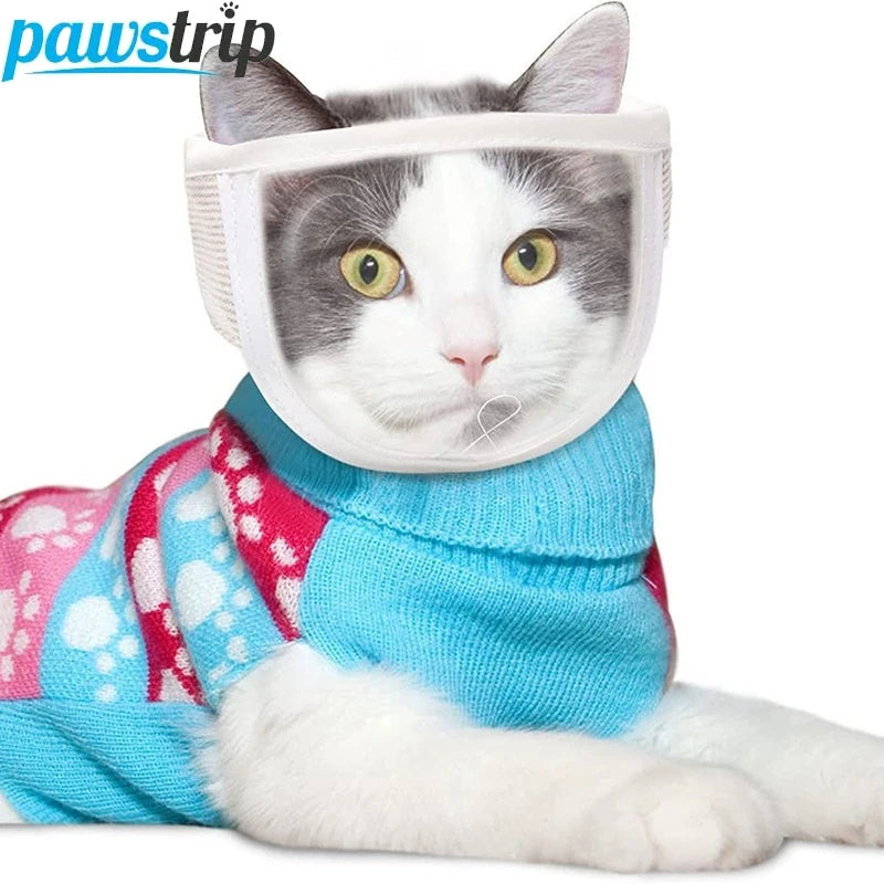 Cat Grooming Muzzle - Transparent Breathable Anti-Bite Mask for Grooming & Veterinary Care