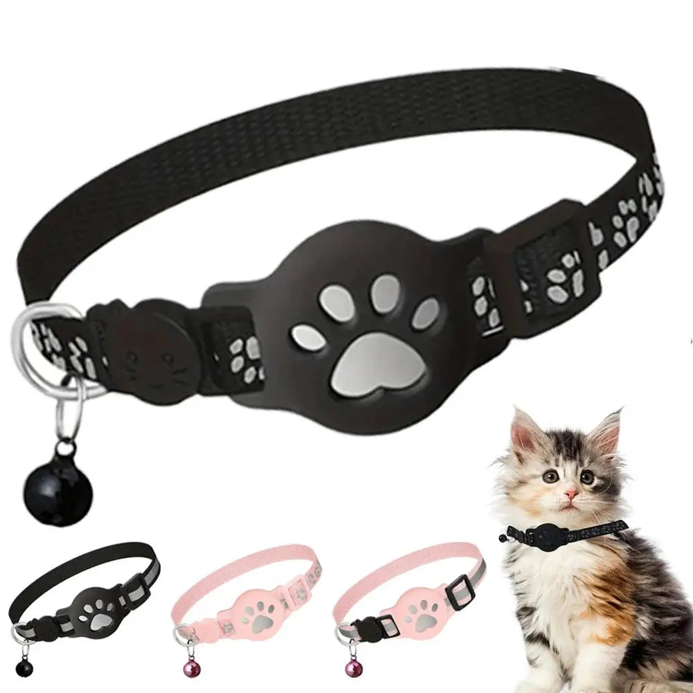 GPS Cat Collar Tracker with Real-Time Location - Adjustable Reflective Safety Collar for Cats and Kittens