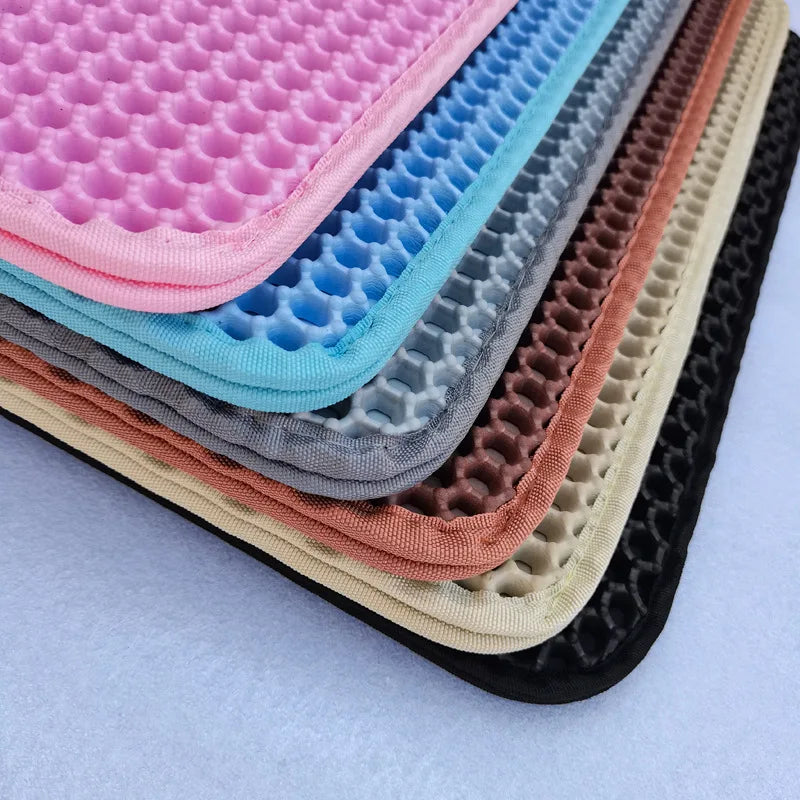 Premium Waterproof Cat Litter Mat - Double Layer Honeycomb Design with Anti-Tracking Technology