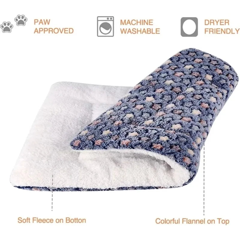 Thickened Flannel Cat Bed Mat - Soft Warm Sleeping Blanket for Cats & Kittens