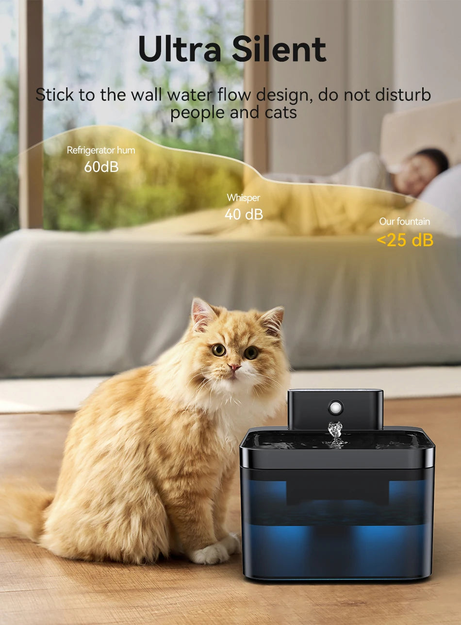 ROJECO Wireless Automatic Cat Water Fountain with Infrared Sensor