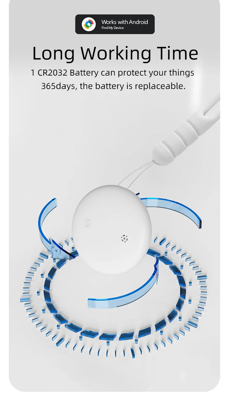 GPS Pet Tracker for Cats - Google Find My Device Compatible Locator for Felines, Works with Android