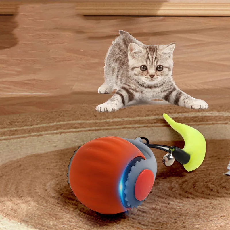 Interactive Smart Cat Ball - Self-Rolling Electronic Toy with Motion Sensors & Bite-Resistant Design