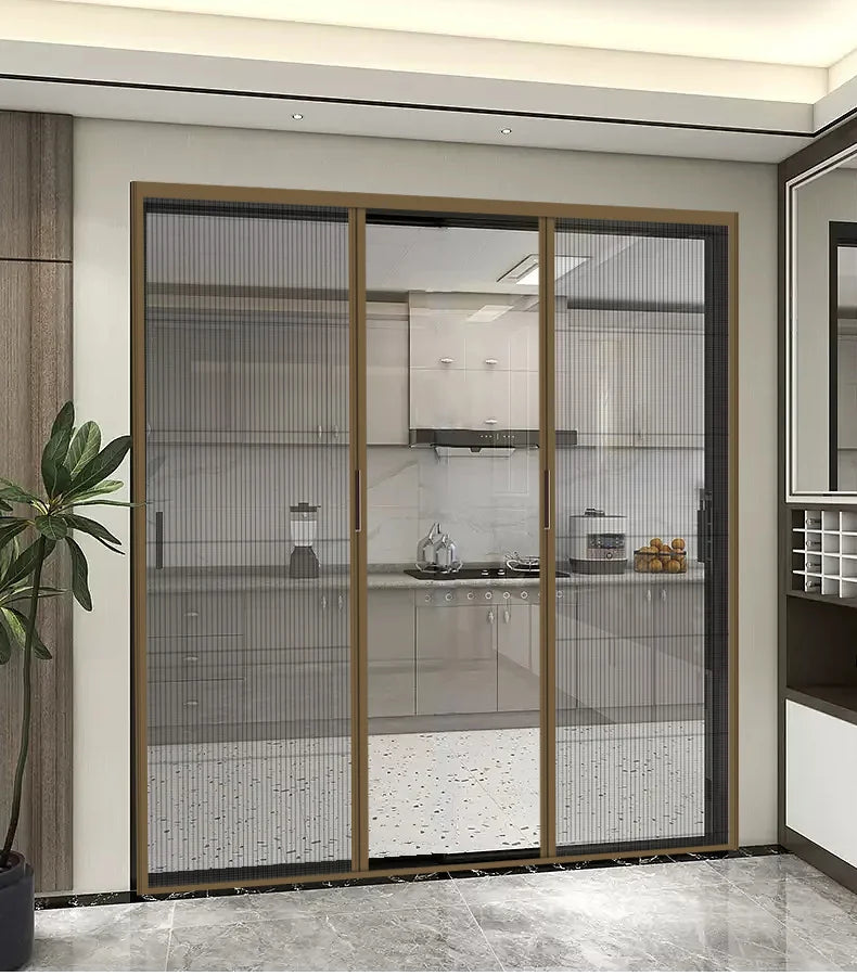 Cat-Safe Retractable Screen Door - Keep Cats In & Insects Out, No-Drill Mesh Barrier, Aluminium Frame for Fresh Air Without Escape Risks