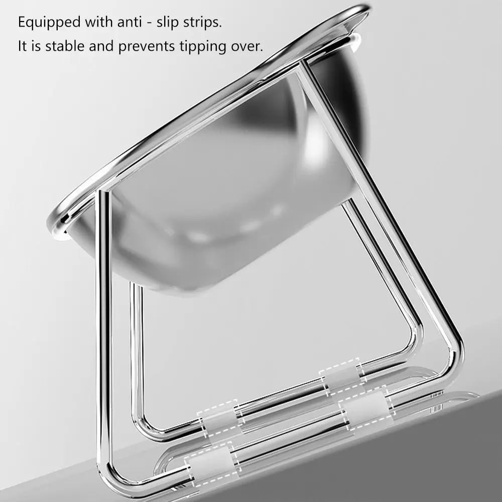 Elevated Cat Bowl with 15° Tilt – Stainless Steel Raised Feeder with Neck Support for Comfortable Feeding