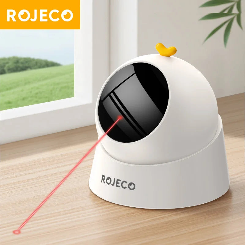 ROJECO Automatic Interactive Laser Toy for Cats - Adjustable Electric Indoor Cat Teaser with Smart Motion