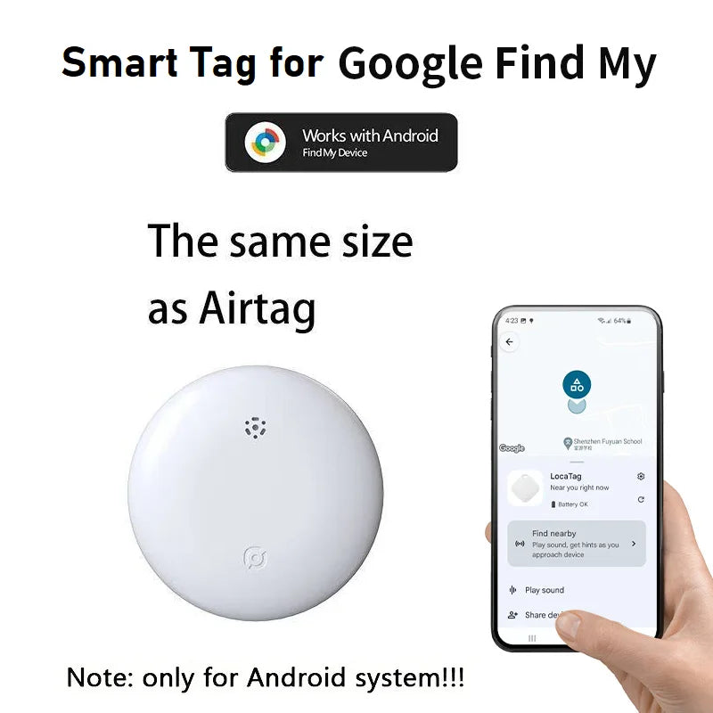 GPS Pet Tracker for Cats - Google Find My Device Compatible Locator for Felines, Works with Android