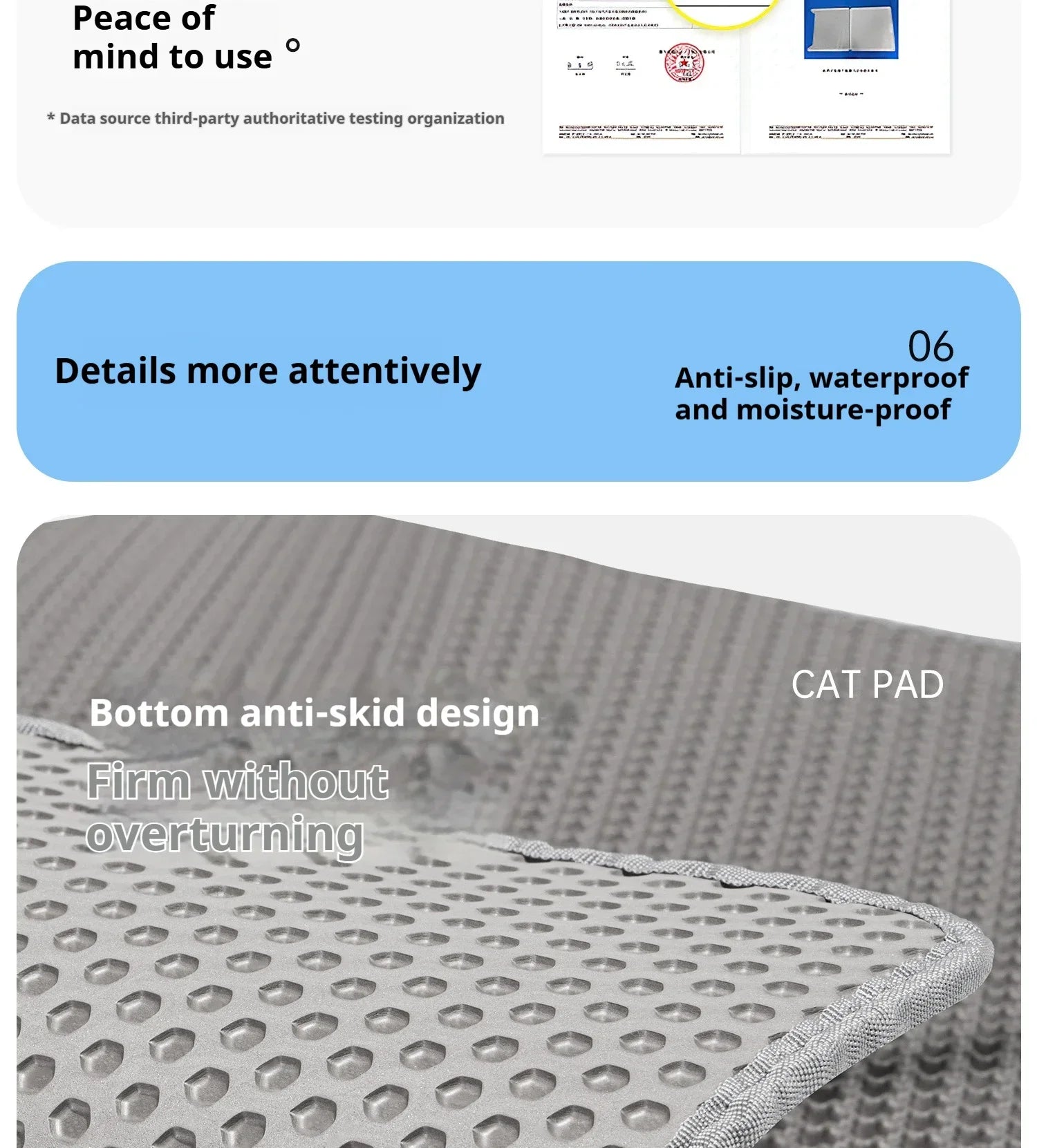 Double Layer Waterproof Cat Litter Mat 60x90cm - Anti-Slip Honeycomb Design with Easy Clean Technology