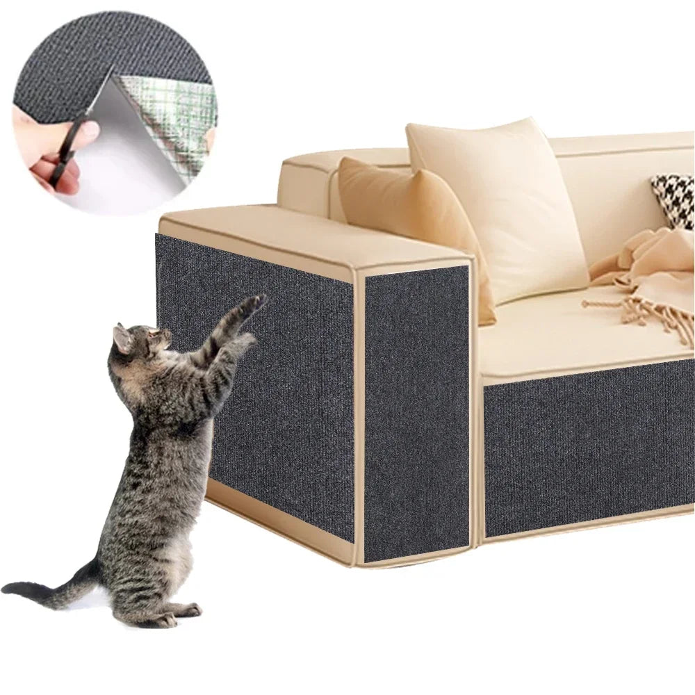 Self-Adhesive Cat Scratching Mat - Furniture Protection & Climbing Surface for Cat Trees