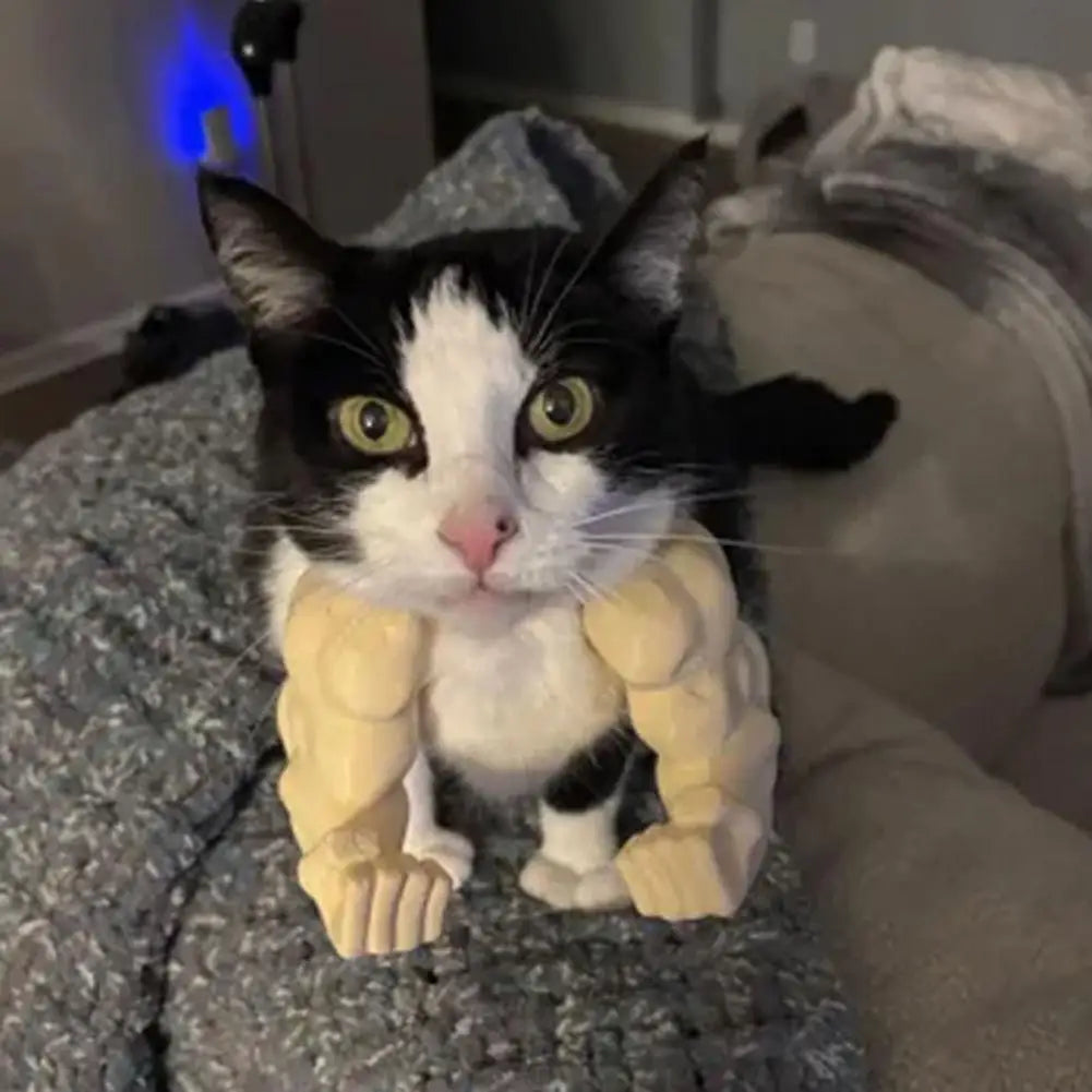 Cat Muscle Arm Costume Accessory - 3D Printed Pet Necklace for Halloween, Birthday Parties & Photo Fun