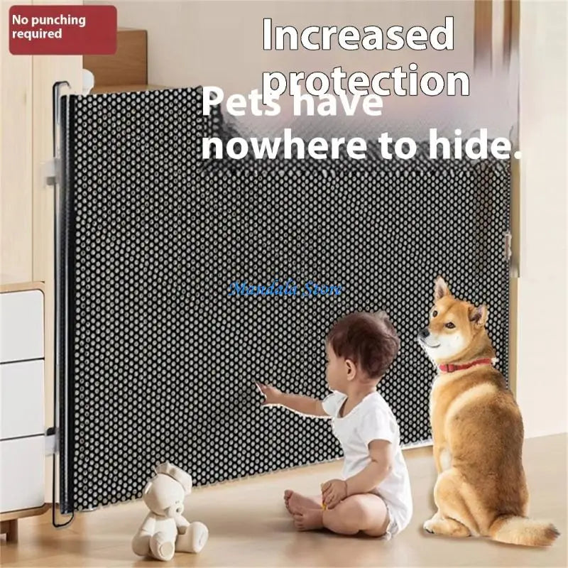 Expandable Cat Barrier Gate - Adjustable Retractable Safety Barrier for Small Pets & Kittens