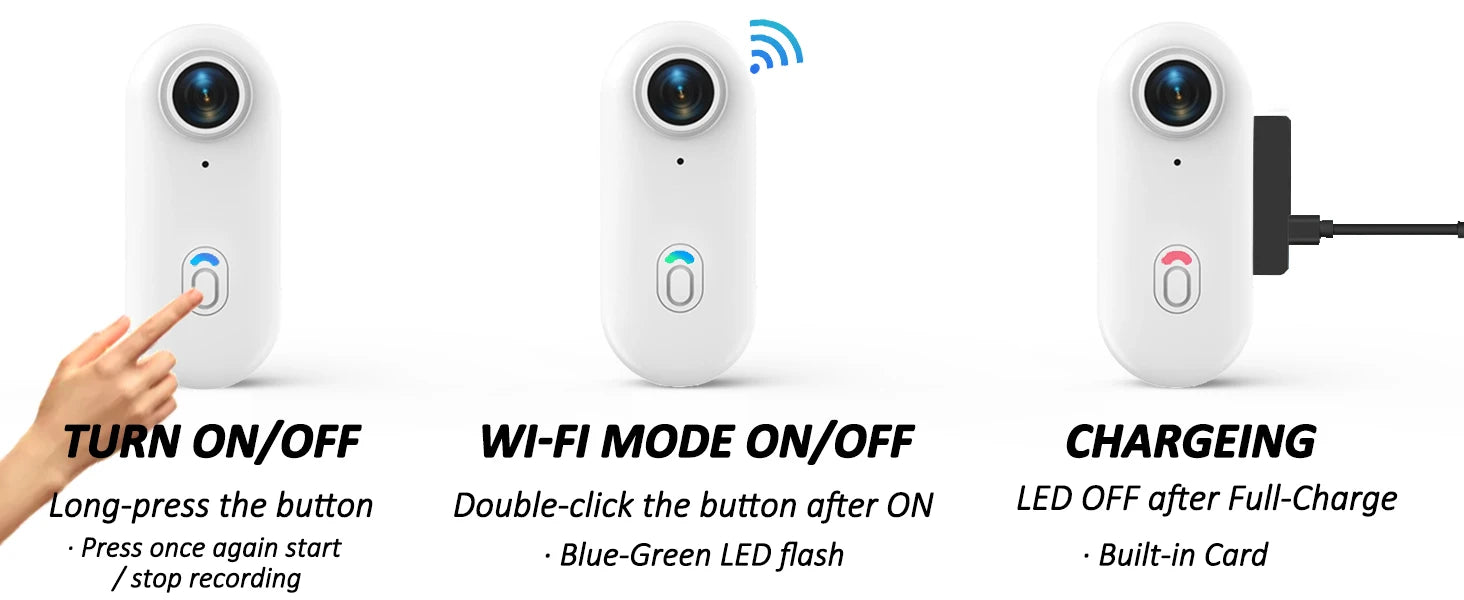 4K Ultra-Compact WiFi Action Camera - Thumb-Sized Wireless Recording Device for Pet Monitoring & Family Adventures
