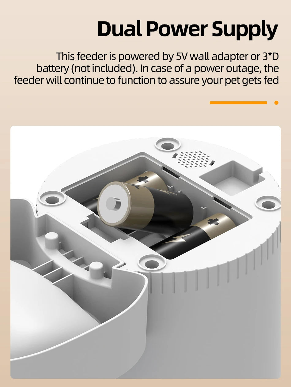 ROJECO Smart Automatic Cat Feeder with Camera – Voice Recording & Remote Control Pet Food Dispenser for Cats and Dogs