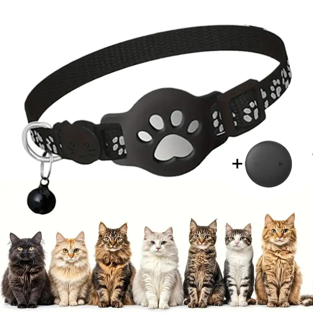 GPS Cat Collar Tracker with Real-Time Location - Adjustable Reflective Safety Collar for Cats and Kittens
