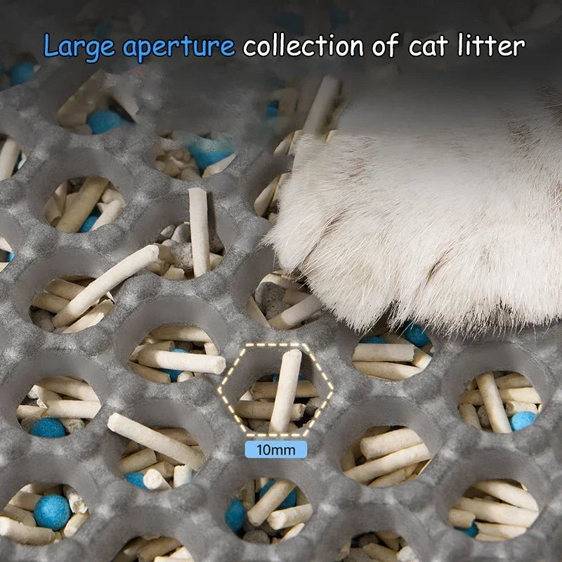 Double Layer Waterproof Cat Litter Mat 60x90cm - Anti-Slip Honeycomb Design with Easy Clean Technology