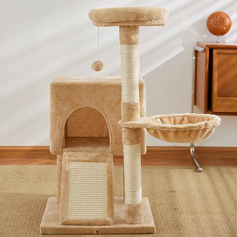 Multi-Level Cat Activity Centre with Dual Hideaways & Sisal Scratching Posts