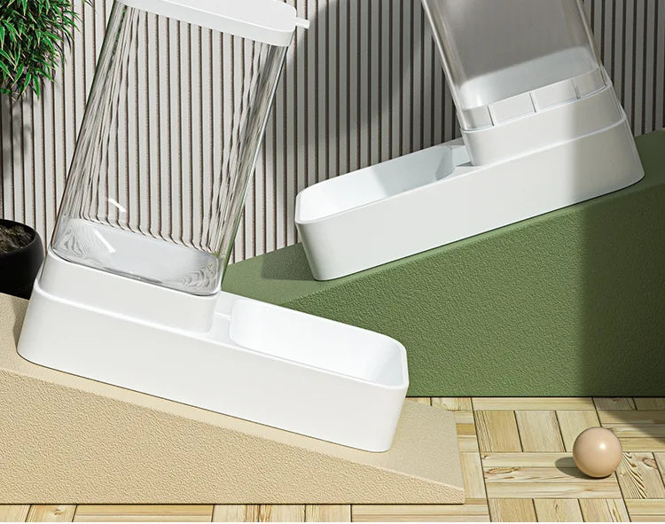 Gravity Cat Feeder and Water Dispenser Set - Automatic Food and Water Bowl with 3.8L Storage for Cats