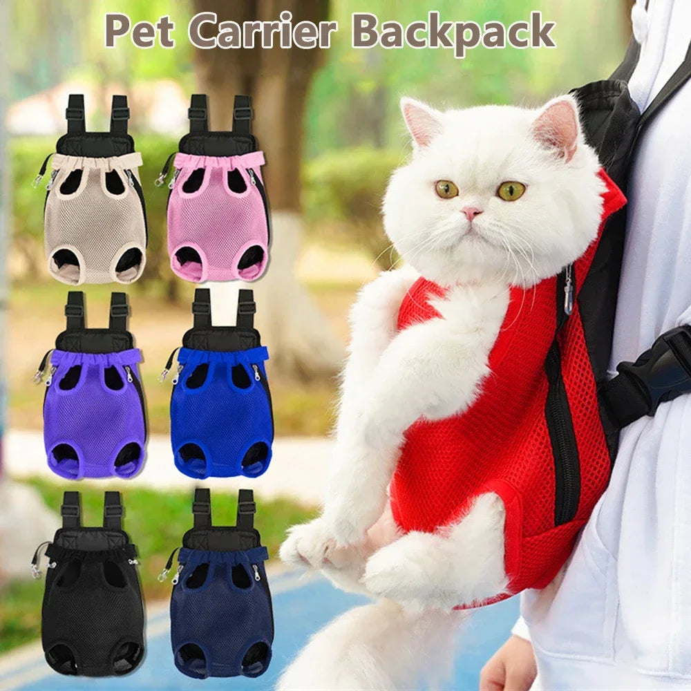 Cat Carrier Backpack - Breathable Front & Back Pet Rucksack for Outdoor Travel and Adventures