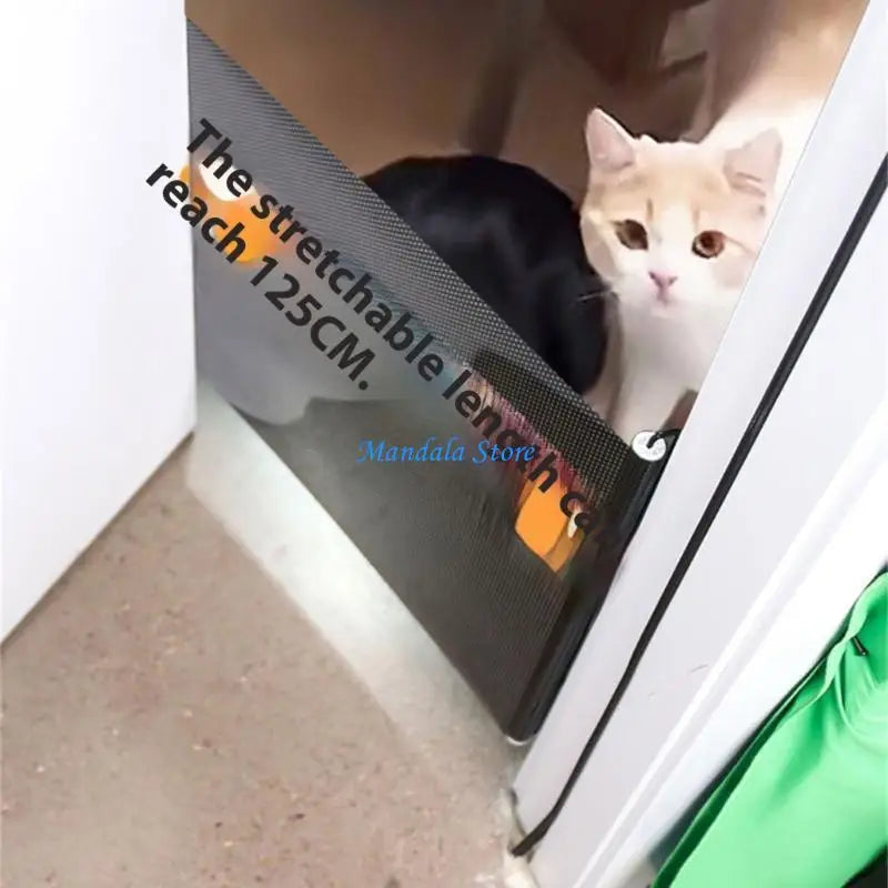 Expandable Cat Barrier Gate - Adjustable Retractable Safety Barrier for Small Pets & Kittens