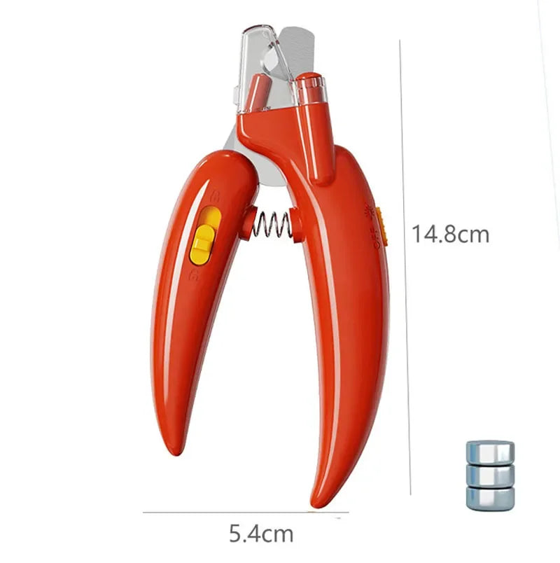 LED Pet Nail Clippers - Professional Illuminated Grooming Scissors for Cats & Small Pets