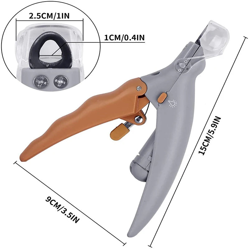 LED Illuminated Pet Nail Clippers - Professional Precision Trimmers for Cats, Dogs & Small Animals